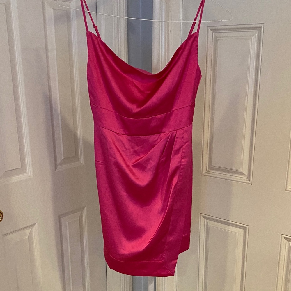 Showpo Vibrant Pink Satin Dress